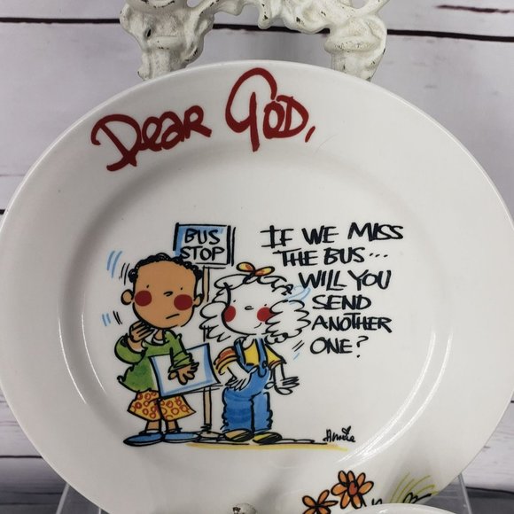 Plate Royal Norfolk Display 8" Dear God If We Miss The Bus Will You Send Another - Picture 8 of 10